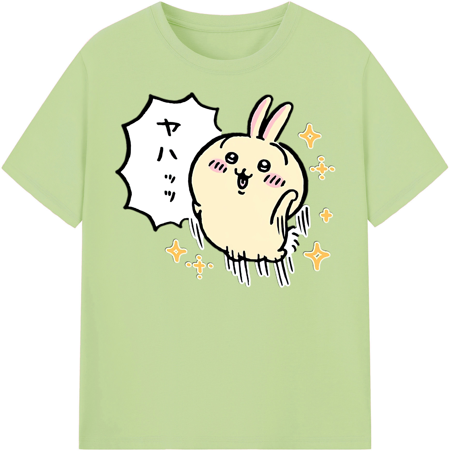 （画像用） ちいかわ うさぎ Chii-kawa usagi 綿100％半袖Tシャツ（フロントプリント）
